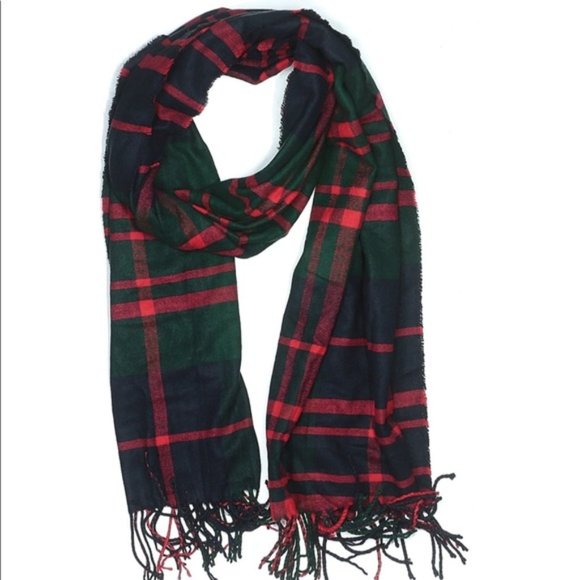 J. Crew Accessories - J. Crew Green and Red Plaid Scarf - EUC
